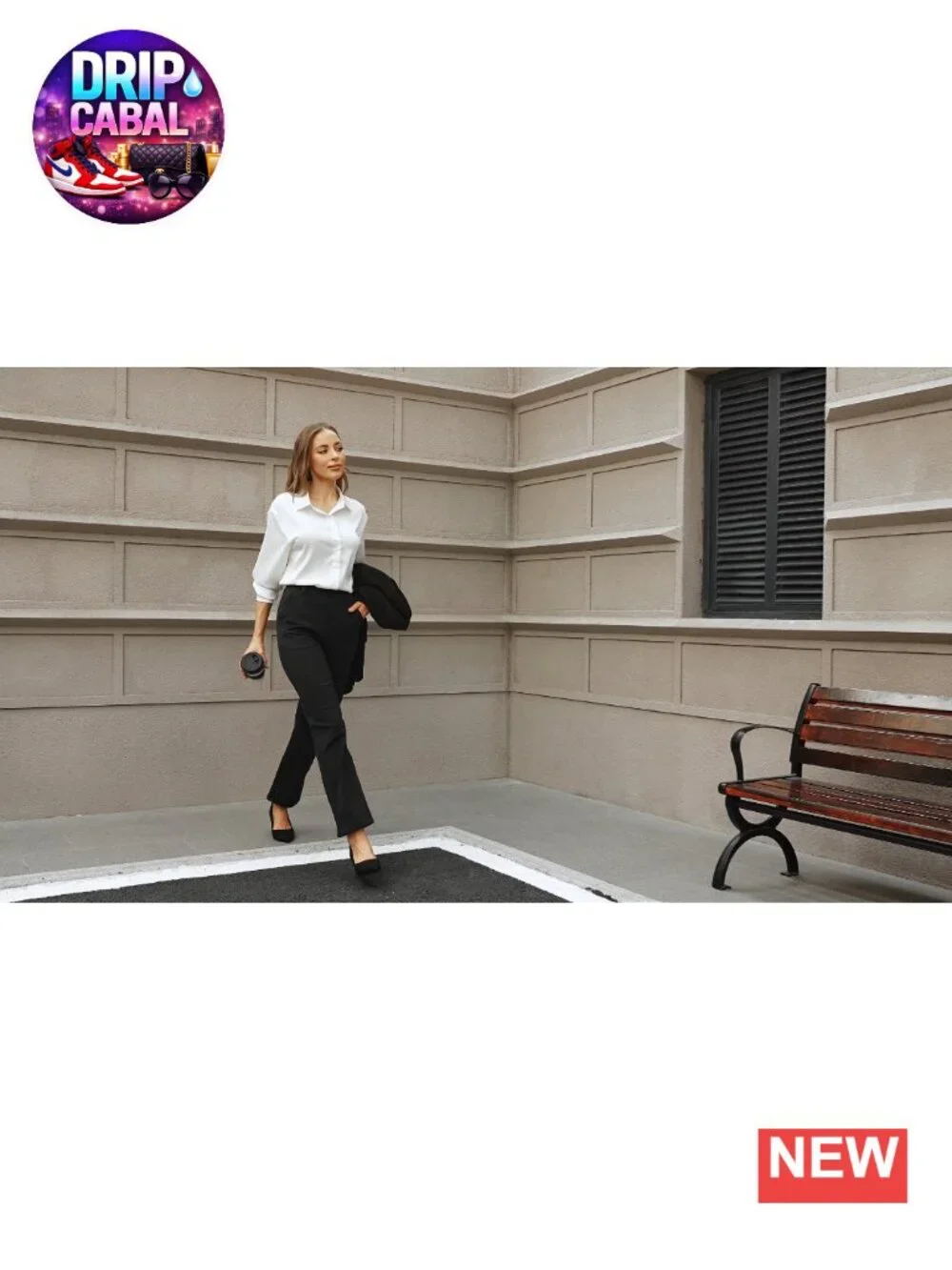 Stretchy Straight Leg Dress Pants with Pockets High Waist Pull On Work Slacks
